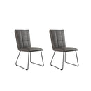 Pair of Darwen Panel Back Chair with Angled Legs - Grey