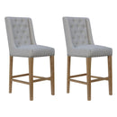 Button Back Stool Natural with Studs 45 x 57.5 x 110 cm