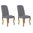 Pair of Luxury Chair with Studs and Carved Legs - Light Grey
