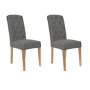 Pair of Button Back Upholstered Chair - Dark Grey