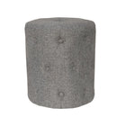 Upholstered Cushioned Stool - Light Grey