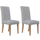 Pair of Straight Back Fabric Chair - Natural