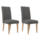 Pair of Straight Back Fabric Chair - Dark Grey