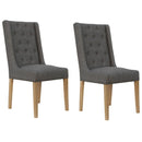 Pair of Button Back and Studded Dining - Dark Grey