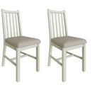 Salisbury Pure White Pair of Chairs with Fabric Seat 43 x 52 x 94 cm