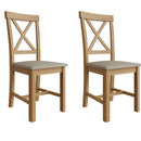 Hemsworth Rustic Oak  Pair of Chairs 42 x 49 x 95.5 cm