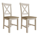 Pair of Beverley Upholstered Cross Back Chair - Dove Grey