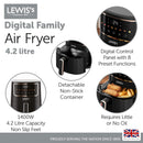 Lewis's Digital Air Fryer 5.7L 1700W - Black