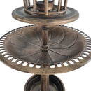 Silver & Stone Solar Bird Bath & Feeder 109cm