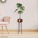 Palma Indoor Metal Planter Pot On Legs - Bronze