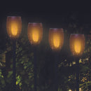 Silver & Stone Outdoor Solar Flickering Flame Torch Garden Stakes - 4 Pack