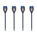 Silver & Stone Outdoor Solar Flickering Flame Torch Garden Stakes - 4 Pack