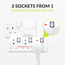 Benross Switched Wall Adaptor 3 Way With Surge Protection