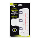 Benross Switched Wall Adaptor 3 Way With Surge Protection