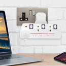 Benross Switched Wall Adaptor 3 Way With Surge Protection