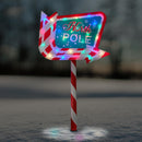 Christmas Sparkle Outdoor North Pole Light Up Sign Garden Stake