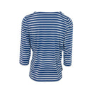 Mia Moda Chevron Stripe 3/4 Sleeve Top Denim