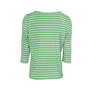 Mia Moda Chevron Stripe 3/4 Sleeve Top Green
