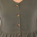 Ladies Linen Cap Sleeve Top - Khaki