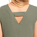 Ladies Linen Shift Dress - Khaki