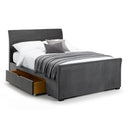 Capri Bed With Drawers Dark Grey Velvet Super King180cm
