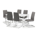 Manhattan Dining Table 1.5m Hi Gloss & Chrome White
