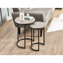 Staten Round Nesting Set of 2 Side Tables Concrete