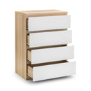 Jupiter Chest of 4 Drawers 80cm Oak & White