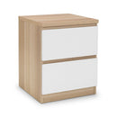 Jupiter Bedside Table with 2 Drawers Oak & White