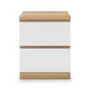 Jupiter Bedside Table with 2 Drawers Oak & White