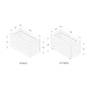 Forest Garden Linear Planter - Double with Wheels 49.6cm(h) x 80cm(w) x 40cm(d)