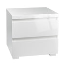 Puro Bedside Table with 2 Drawers - White