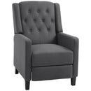 HOMCOM Wingback Push Back Recliner Armchair, Microfibre Cloth Reclining Chair with Leg Rest, Button Tufted, for Home Living Room Theater, Charcoal Grey