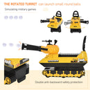Kids Ride On Shooting Tank - Yellow