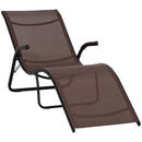 Outsunny Folding Lounge Chair, Outdoor Chaise Lounge for Beach, Poolside, Brown