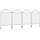 Outsunny 4PCs Decorative Garden Fencing 43in x 11.5ft Metal Border Edging