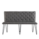 Darwen Studded Back Bench - Grey