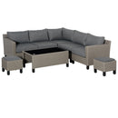 Outsunny 8 PCS Outdoor PE Rattan Wicker Conservatory Sofa Set, Patio Furniture