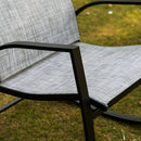 Outsunny 3 Pieces Outdoor Rocking Chairs Set w/ Tempered Glass Table for Garden