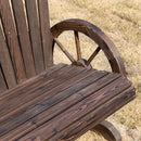 Outsunny 2 Seater Garden Bench w/ Wheel-Shaped Armrests Carbonised colour