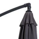 Outsunny 3m Garden Banana Parasol Cantilever Umbrella w/Crank& Base, Grey