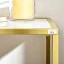 HOMCOM Modern Console Table Tempered Glass Top Sofa Table Steel Frame White