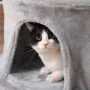 PawHut Cat Tree Kitten Tower w/ Scratching Post Condo Plush Perches Grey