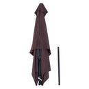 Outsunny 3x2m Patio Parasol Canopy Tilt Crank 6 Ribs Sun Shade Garden Brown