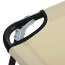 Outsunny Folding Lounge Chair Outdoor Chaise Lounge for Bench Patio Beige