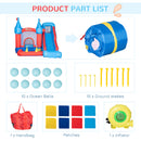 Outsunny 4 in 1 Kids Bouncy Castle Inflatable Slide Climbing Wall w/ Air Blower