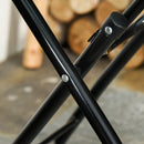 Outsunny Folding Garden Table Round Foldable Table with Safety Buckle Black