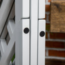 PawHut Wooden Pet Gate Foldable Freestanding Pet Gate w/ Three Panels - Grey