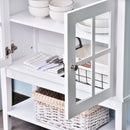 HOMCOM Modern Kitchen Sideboard Storage Cabinet w/ Adjustable Shelf – White