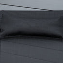 Outsunny Ergonomic Outdoor Chaise w/ Adjustable Back and Pillow for Garden Black